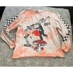 Broken Promises Tie‎ Dye Long Sleeve Graphic T-Shirt XX-Large Mushroom